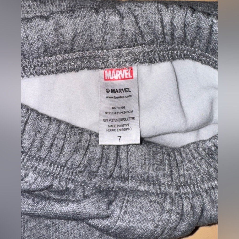 Marvel Boys Fleece Gray Sweatpants; Size 7; Kids Jogger Lounge Pants - Picture 3 of 3